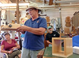 Dick Wagner with his workbench clamp - Version 2