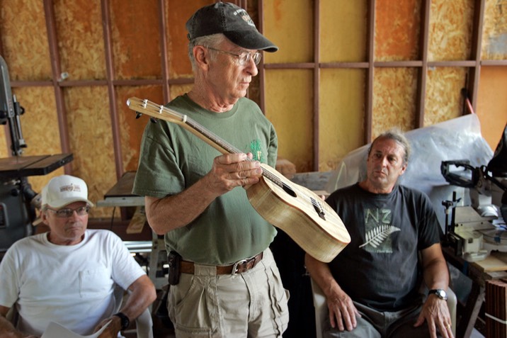 Jim Skibby built his ukulele from Oregon coastal myrtlewood