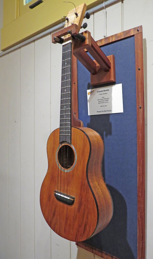 01 - Ernesto Bonilla's koa tenor ukulele with ebony fretboard and Grover tuners. 