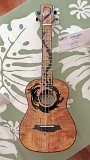 33 - Woodley White's mango tenor ukulele with ebony trim and a Spanish cedar neck, Waverly tuners