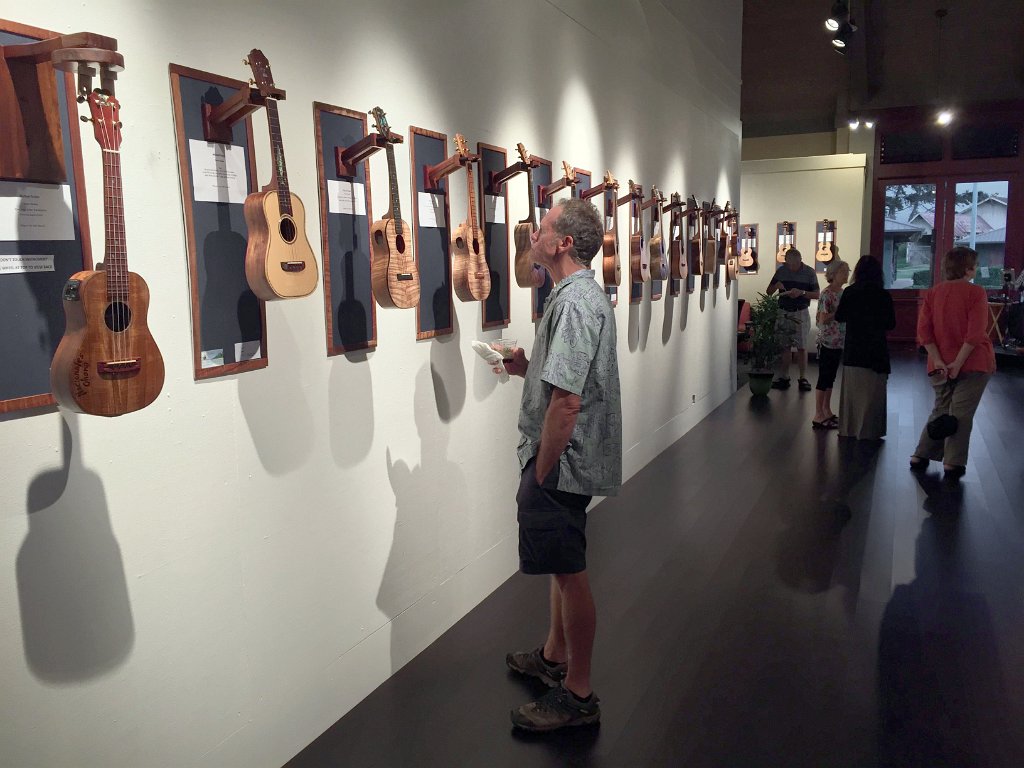 Visitors explore the gallery