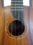 Fretboard detail, koa tenor ukulele by Claudia Suen