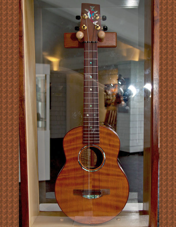 12 - Bob Gleason's mango and curly redwood tenor ukulele. Photo by Tad Humble