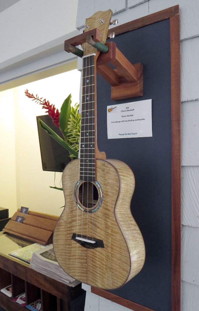 25 - Chuck Bennett's curly mango tenor ukulele