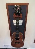 35 - Inlay detail on headstock of Sam Rosen's koa and curly redwood concert ukulele