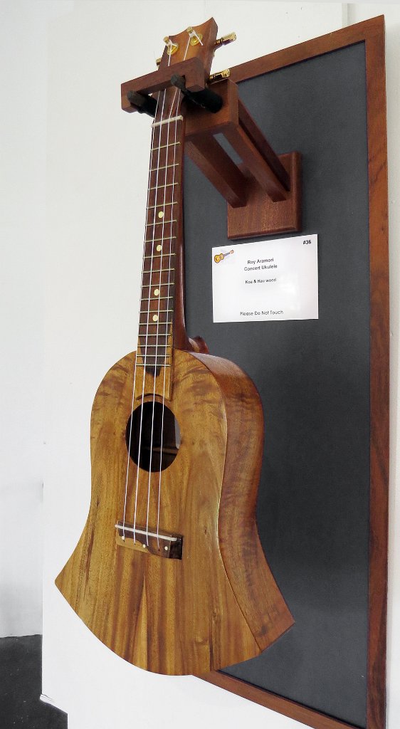 36 - Roy Aramori's koa and hau wood concert ukulele