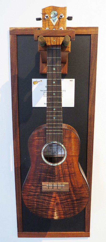 43 Sam Rosen's koa concert ukulele with shell and abalone inlay