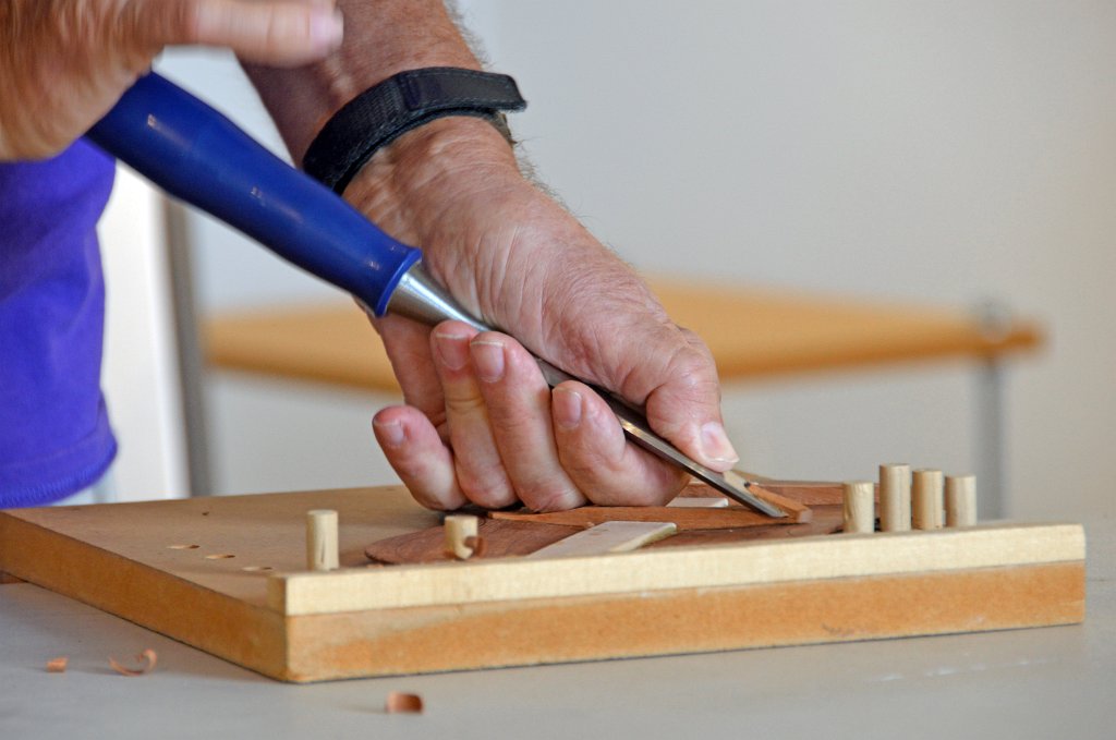 07 Gary Cassel chisels a brace to proper shape