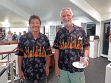 2014 Big Island Ukulele Guild exhibit 10  BIUG members Rodney Cruzat (left) and Mike Perdue wore matching aloha shirts during the 2014 BIUG exhibit at Wailoa Center in Hilo.
