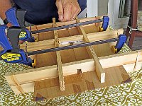 Close up of Tad Humble's plate glue-up jig