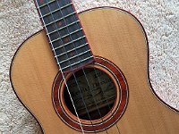 Lewis Draxlir's uke with hand-made fretboard markers